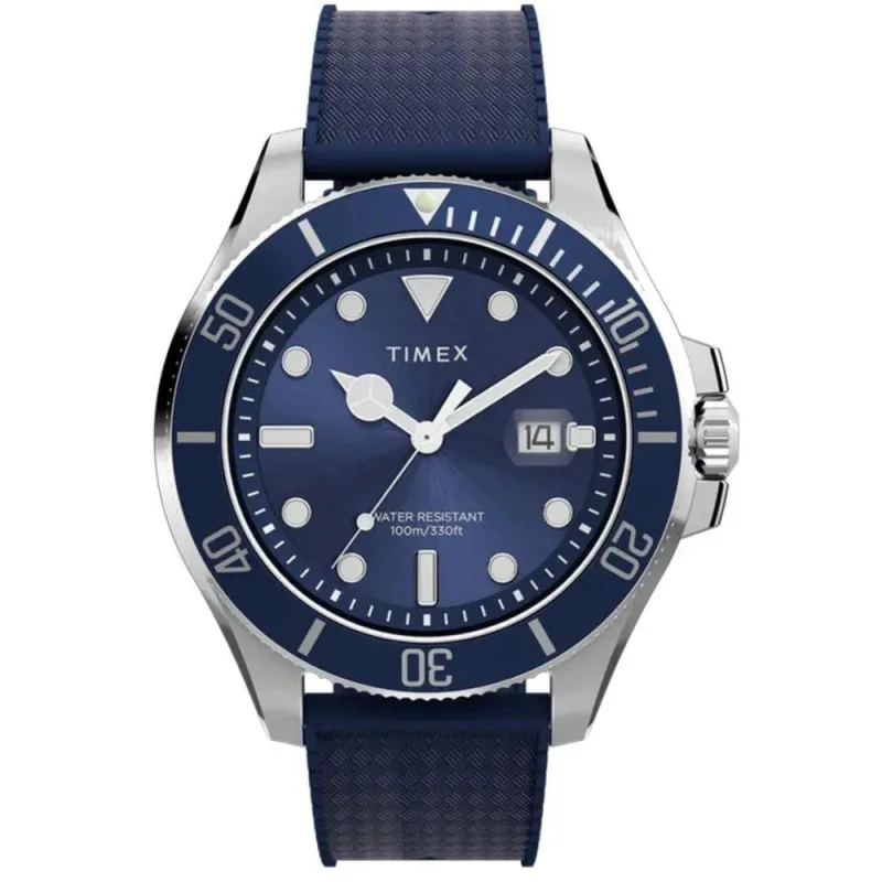Relógio Masculino Trend Harborside Coast TW2Y05000 Pulseira de Borracha Azul Iconnect By Timex - iConnect by Timex - Relógios