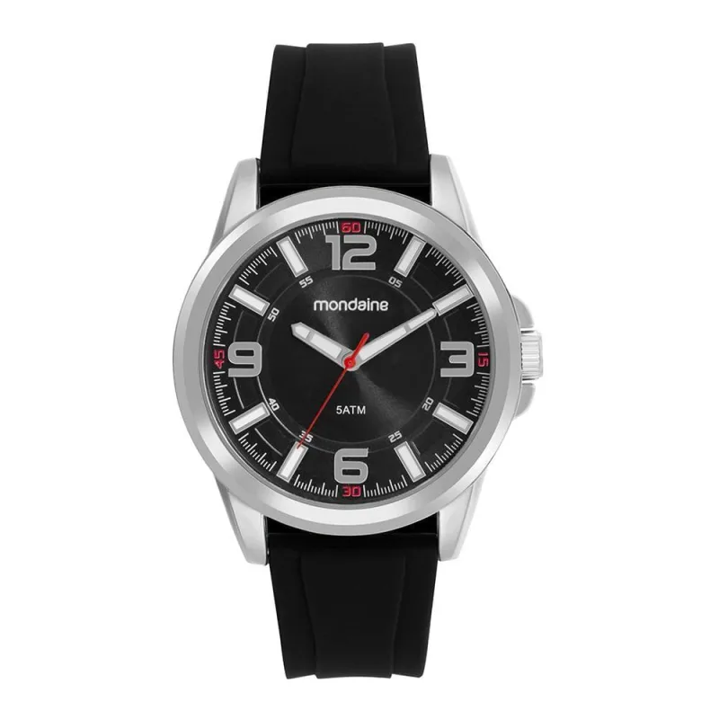 Relógio Masculino Relógio Masculino Preto Silicone Fivela Analógico Silicone Fivela Preto Mondaine - mondaine - Agro