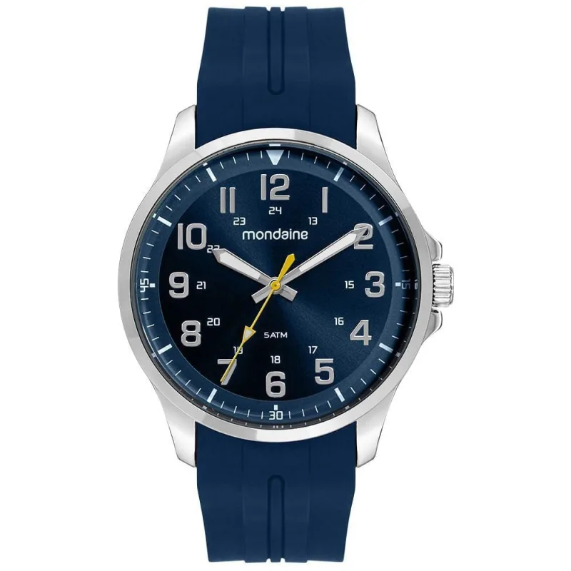 Relógio Masculino Relógio Masculino Analógico Azul Analógico Silicone Azul Mondaine 43MM - mondaine