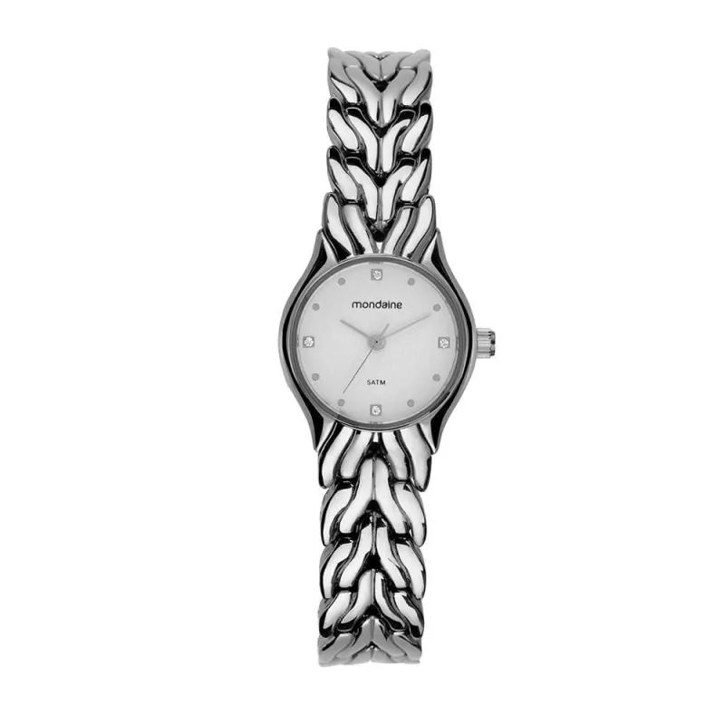 Relógio Feminino Relógio Feminino Prata com Pulseira Moderna Analógico Metal Prata Mondaine - mondaine