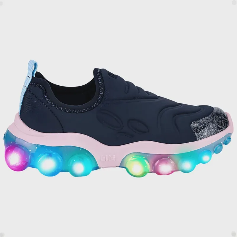 Tênis Infantil De Luz Bibi Roller Celebration 2.0 Marinho E Rosa