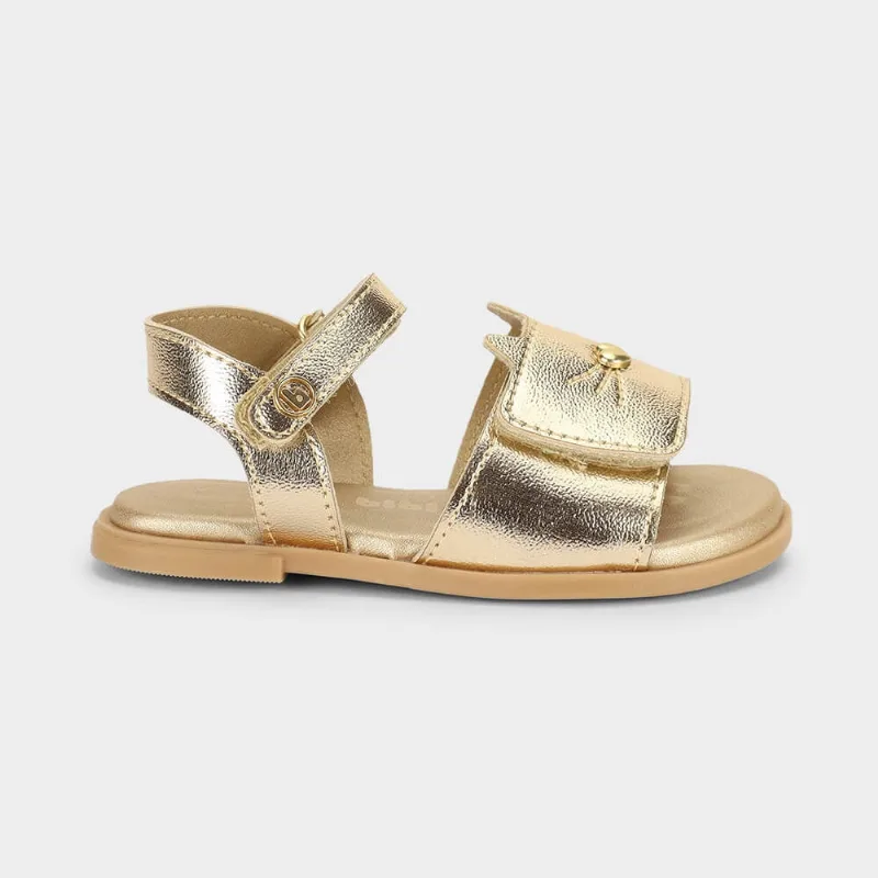 Sandália Infantil Bibi Shine Mini Dourada de Gatinho 21