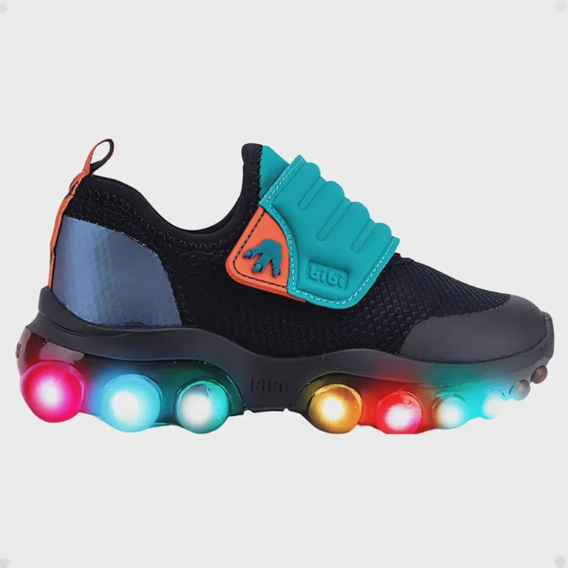 Tênis Infantil De Luz Bibi Roller Celebration 2.0 Preto Com Azul - Calçados Bibi