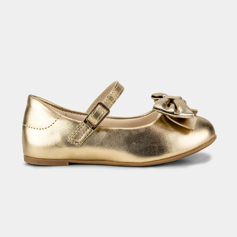 Sapatilha Infantil Bibi Ballerina Basic Dourada com Laço 25