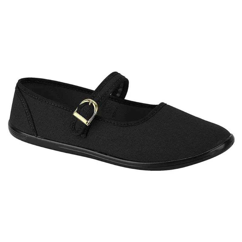 Sapatilha de pano moleca 520.75 solado flexível com fivela