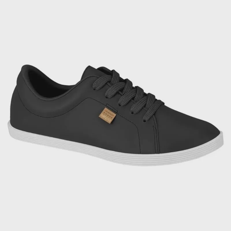 Tênis Feminino Casual Ultra Conforto Preto Branco Beira Rio 4205.123 - COMUM