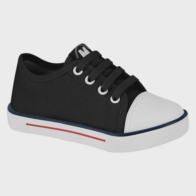 Tênis Infantil Masculino Cadarço Preto Branco Molekinho 2133.649