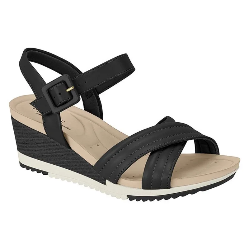 Sandália feminina modare 7123.124 salto anabela com 6 cm de altura