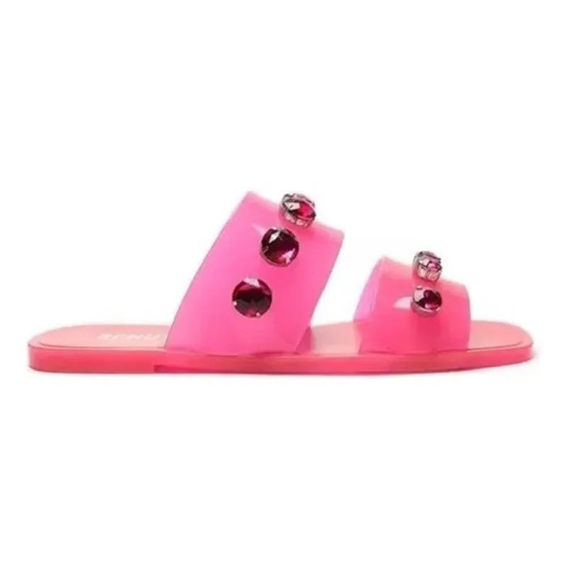 Chinelo schutz slide jelly studs translucido rosa pink n. 39/40
