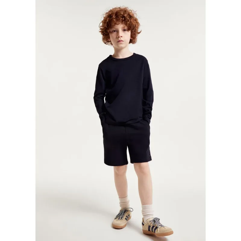 Bermuda Básica Infantil Menino Em Moletom - Preto 010