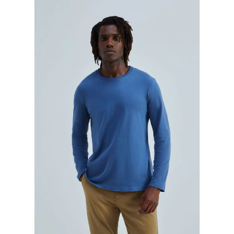Camiseta Básica Masculina Manga Longa World - Azul G