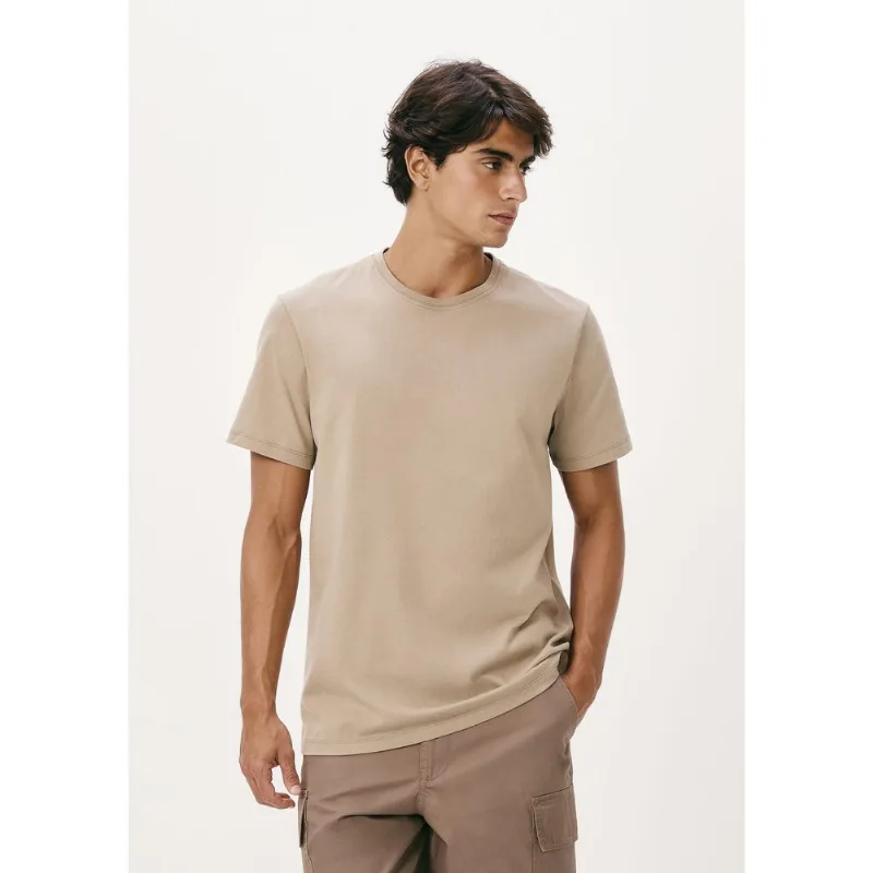 Camiseta Básica Masculina Comfort Super Cotton - Bege XXG