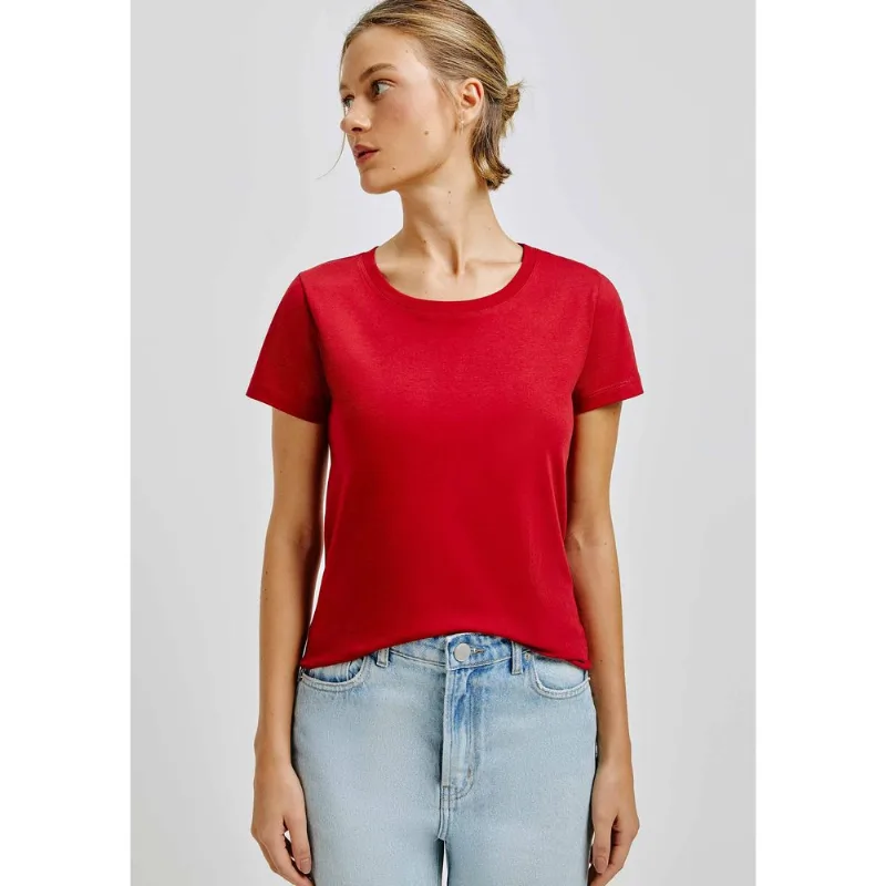 Camiseta Básica Feminina Slim World - Vermelho XP