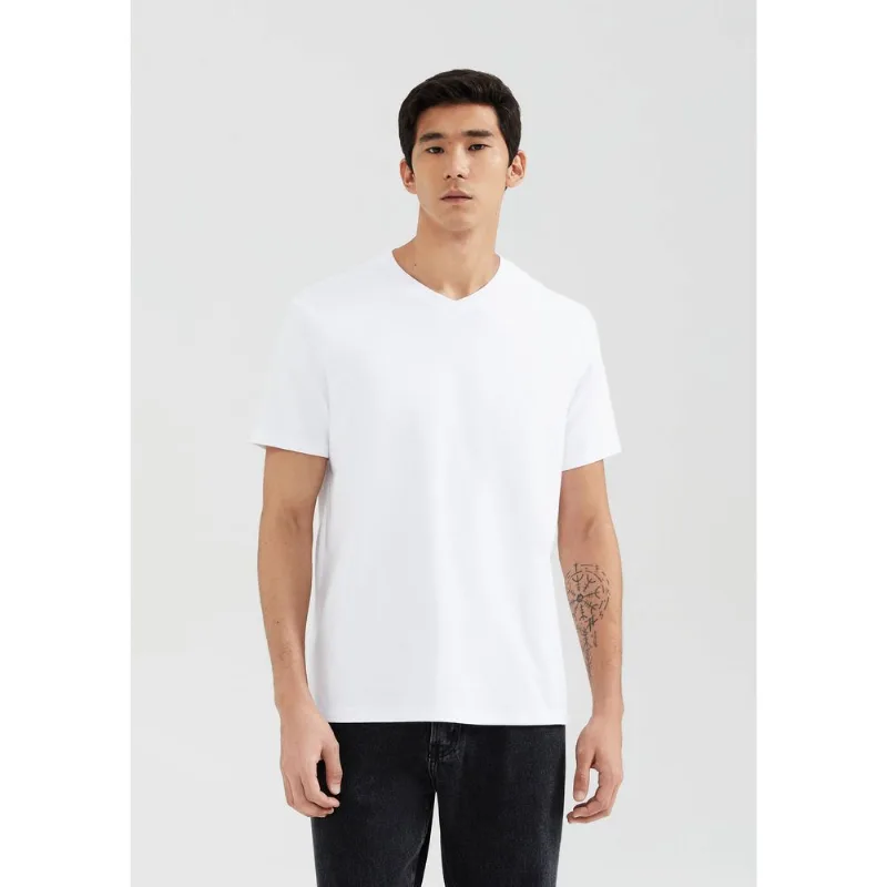 Camiseta Básica Masculina Manga Curta Comfort Super Cotton - Branco M