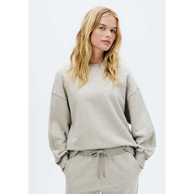 Blusão Básico Feminino Comfort Em Moletom - Cinza XG