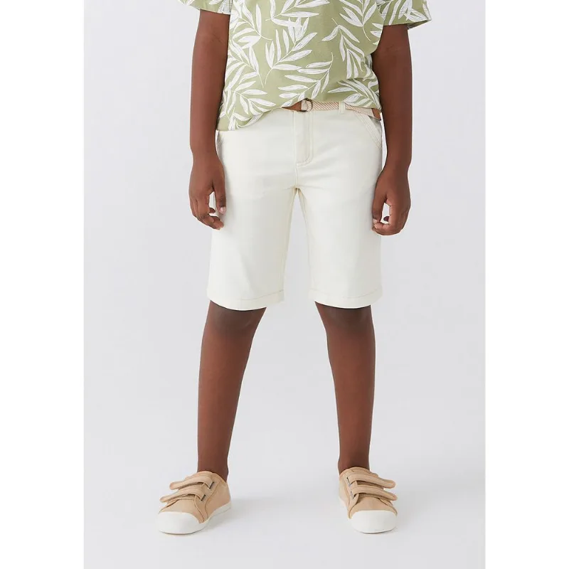 Bermuda Em Chino Infantil Menino Com Cinto - Bege 006