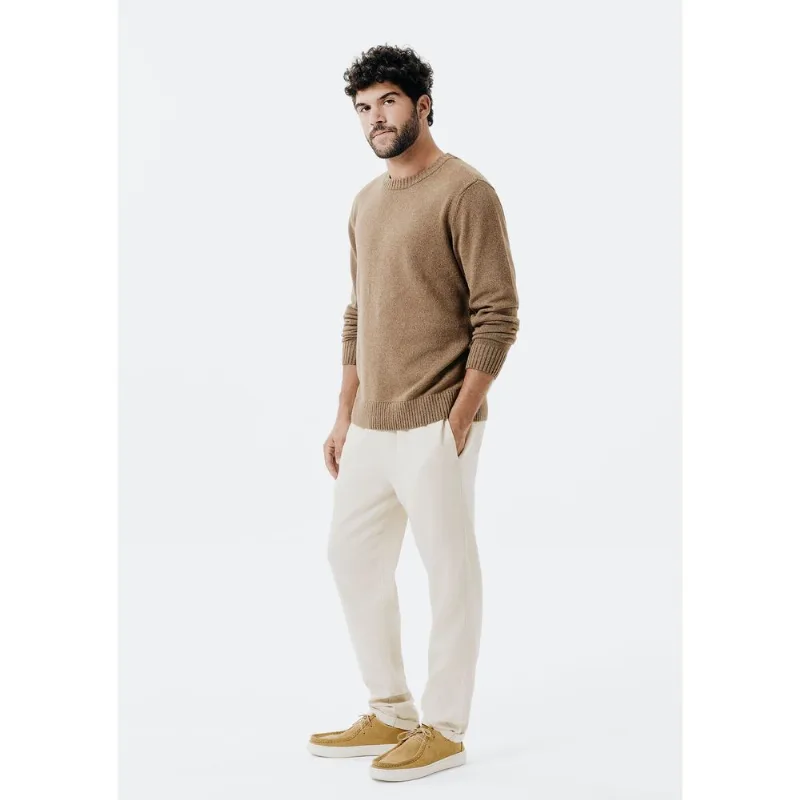 Calça Básica Masculina Taper Em Linho - Bege XG