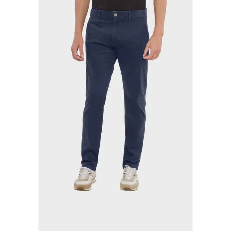 Calça Chino Hangar 33 Slim Azul - Não Disponível - Moda