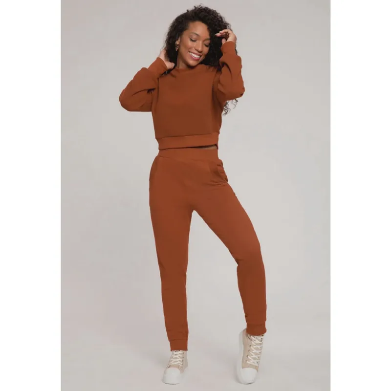 Calça Lunender Jogging Moletom Laranja - Não Disponível - Moda