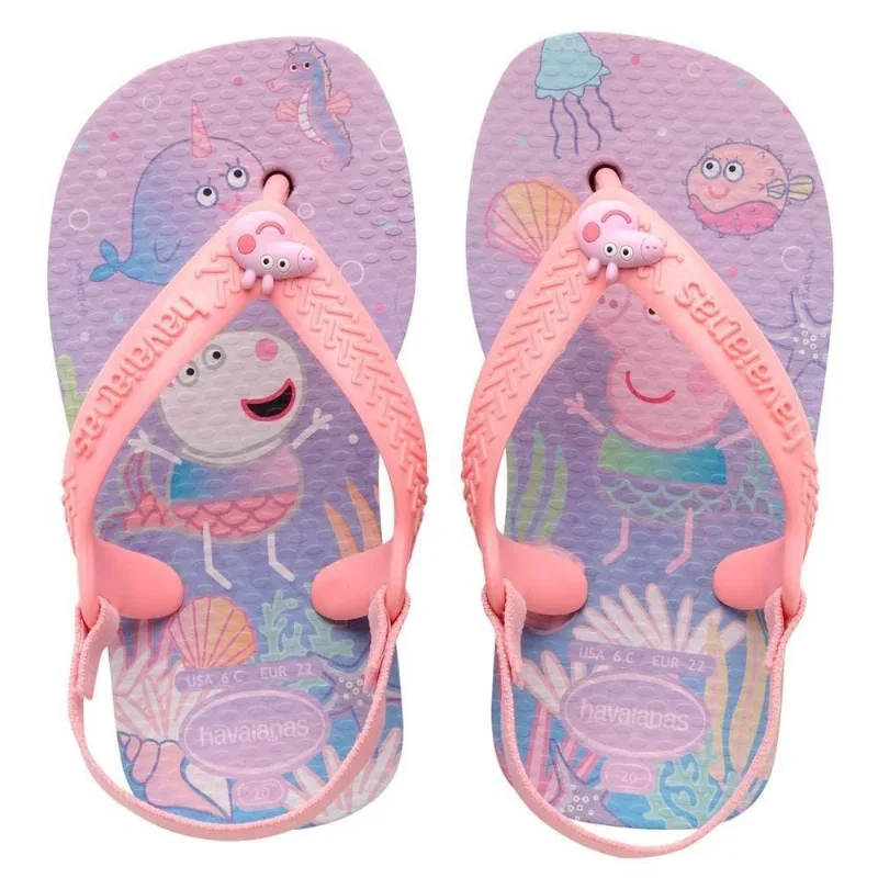 Chinelo Havaianas Menina Infantil Peppa Pig Lilais 23 24
