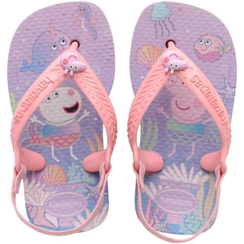 Chinelo Havaianas Menina Infantil Peppa Pig Lilais 25 26