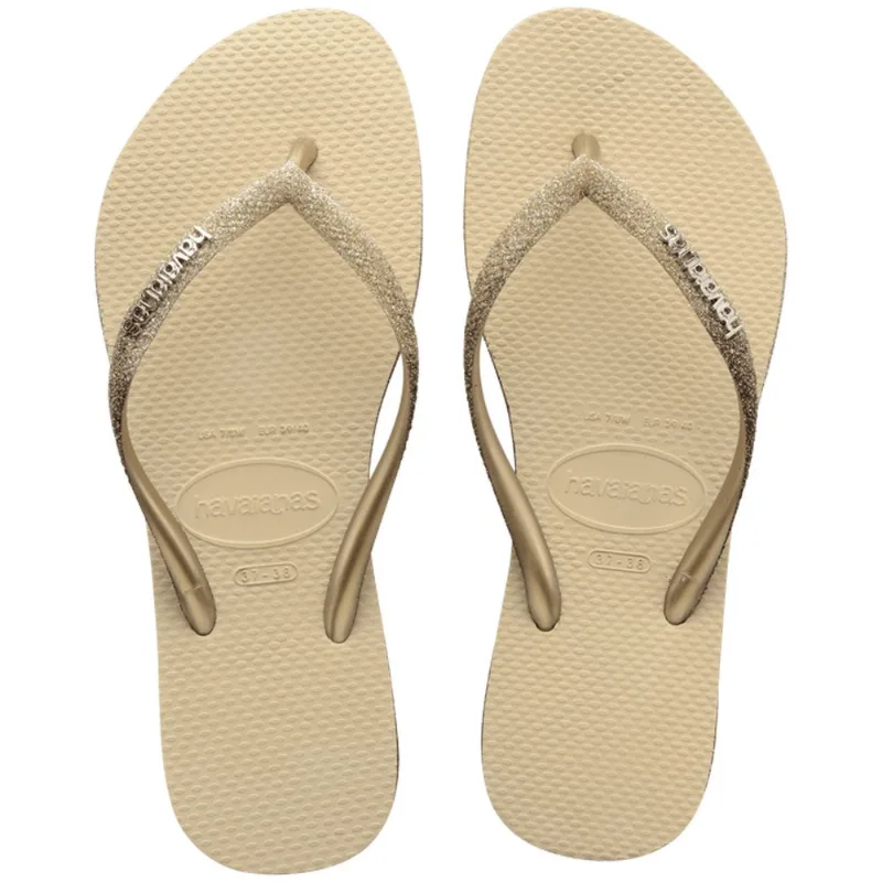 Chinelo Havaianas Feminino Slim Sparkle Areia 39/40