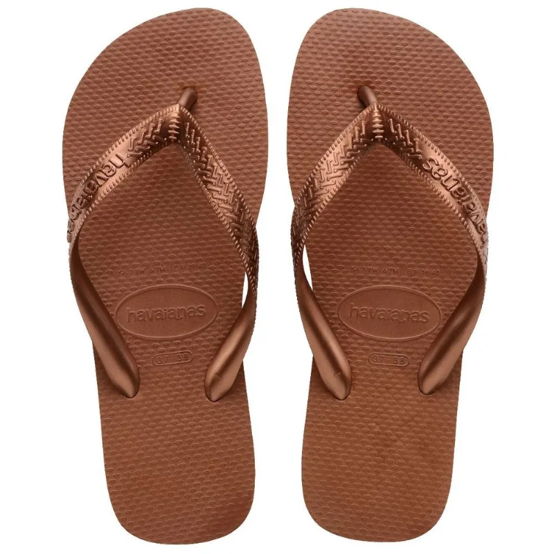 Sandália Adulto Havaianas Top Tiras Ferrugem Cobre Metálico 35-36 - HAVAIANAS
