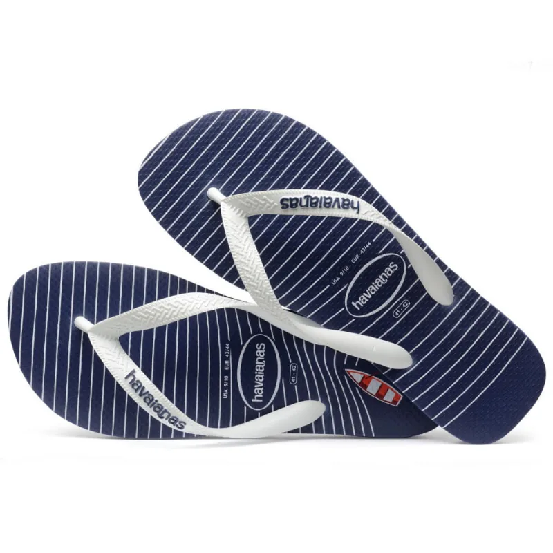 Sandália Havaianas Masculina Top Nautical 39/40 Marinho/Branco