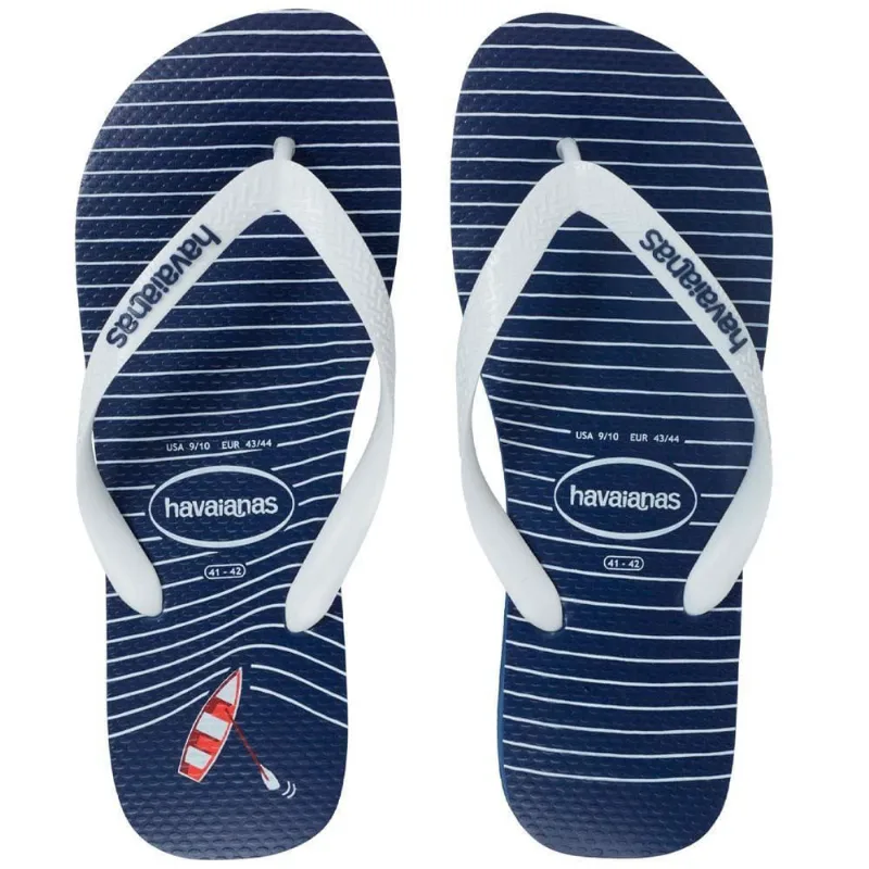 Sandália Havaianas Masculina Top Nautical Marinho/Branco 41/42