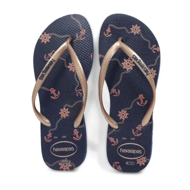 Sandália Havaianas Slim Nautical 35/36 Marinho Rose - Havaianas - Vestuário