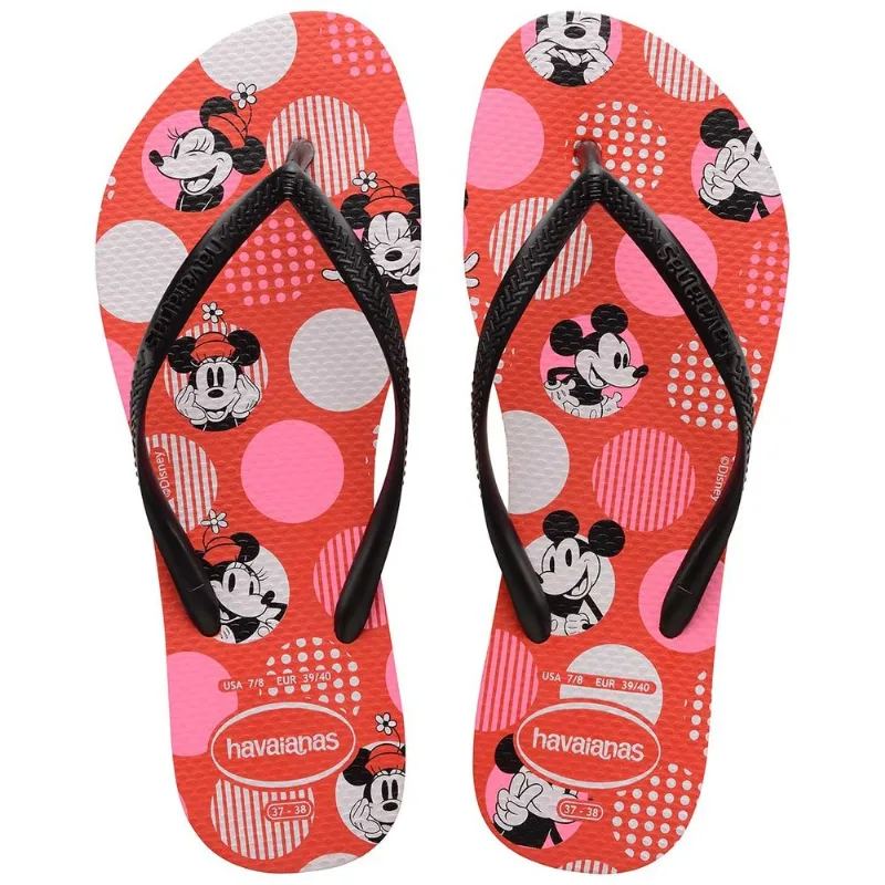 Sandália Havaianas Slim Disney Vermelho Crush/Preto 39/40