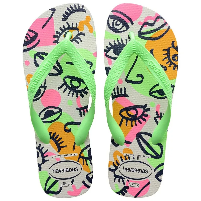 Chinelo Havaianas Feminino Branco e Verde 37/38 - HAVAIANAS