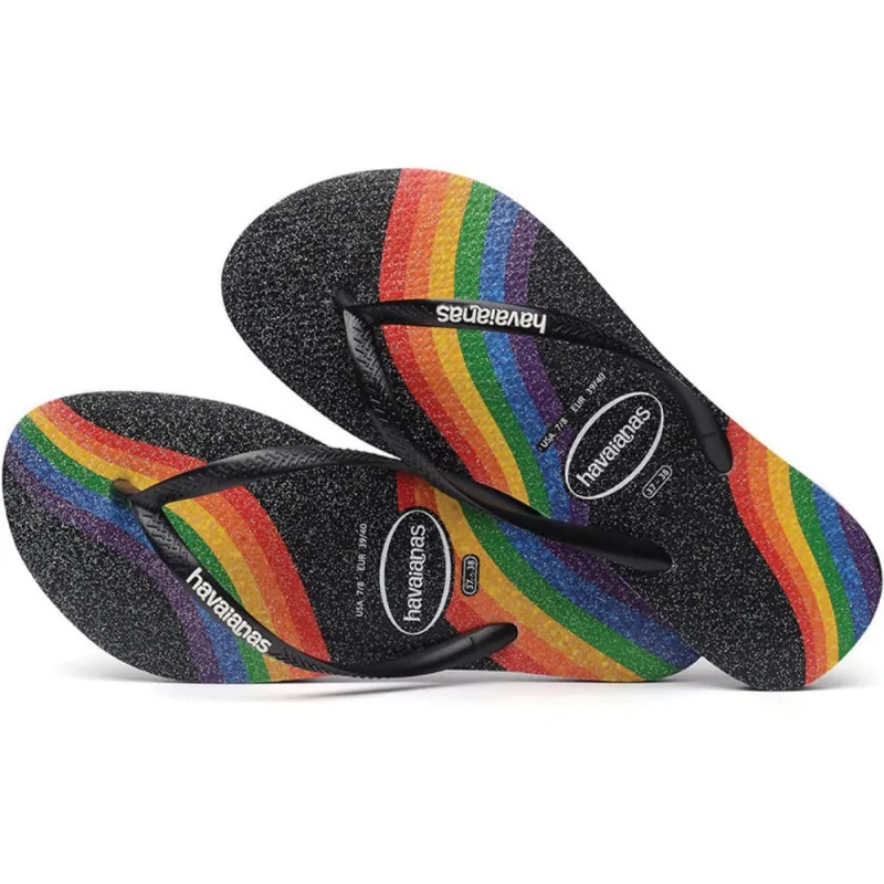 Sandália Havaianas Feminina Slim Pride Preto 37/38