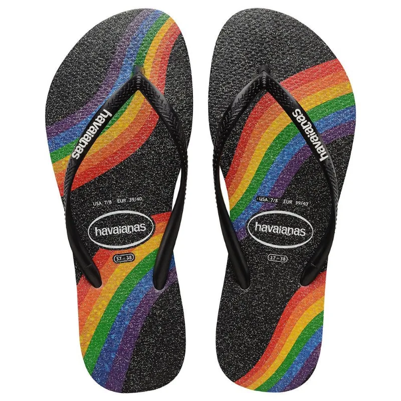 Sandália Havaianas Feminina Slim Pride Preto 39/40