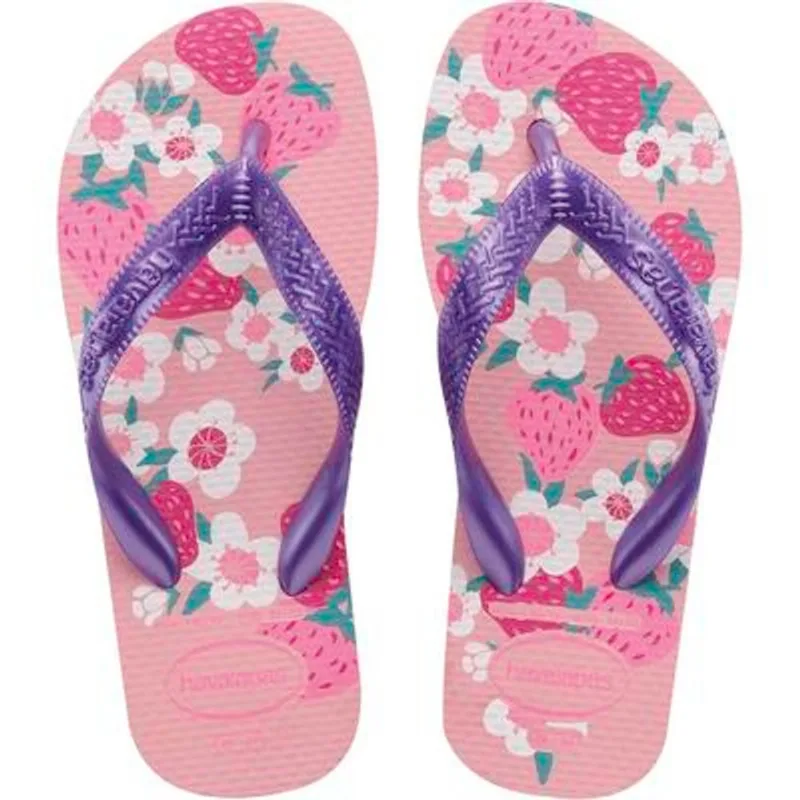 Sandália Kids Havaianas Flores Rosa 25/26 Par