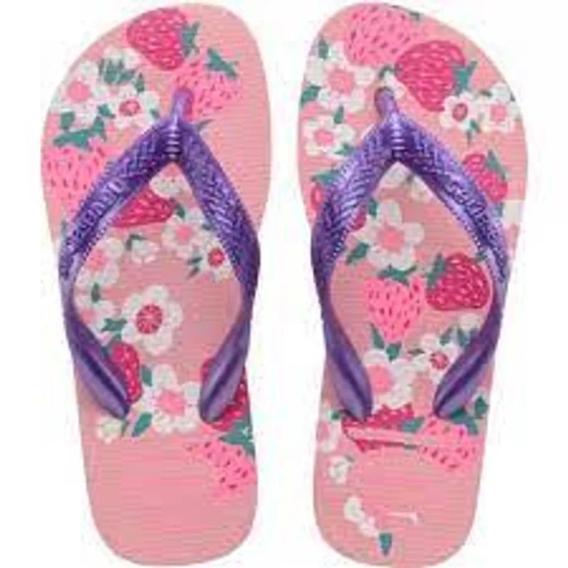 Sandália Havaianas Kids Flores Rosa Macaron 29/30