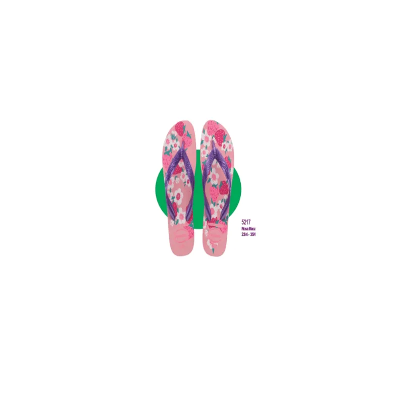 Sandália Havaianas Kids Flores Rosa Macaron 33/34