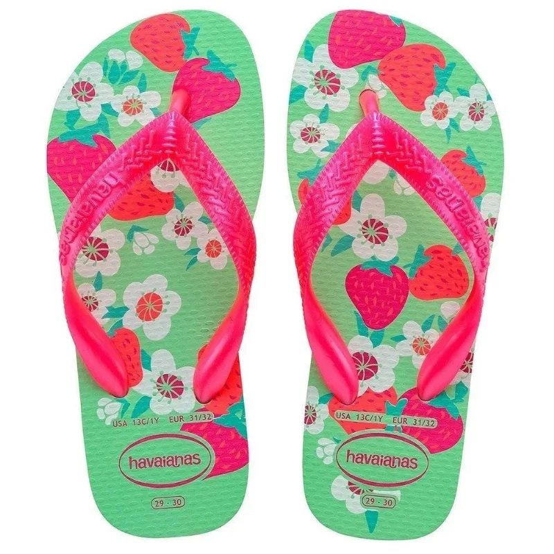 Sandália Havaianas Kids Flores Verde Jardim 25/26
