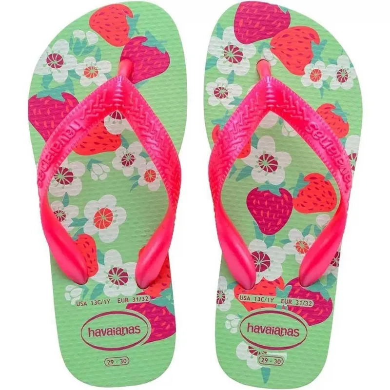 Sandália Havaianas Kids Flores Verde Jardim 31/32