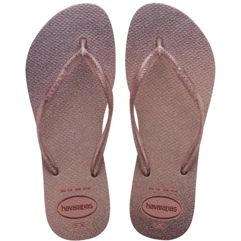 Sandália Havaianas Feminina Slim Gloss Rosa Crocus 33/34