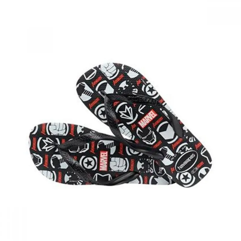 Sandália Havaianas Adulto Top Logomania Marvel Preto 39/40 - HAVAIANAS