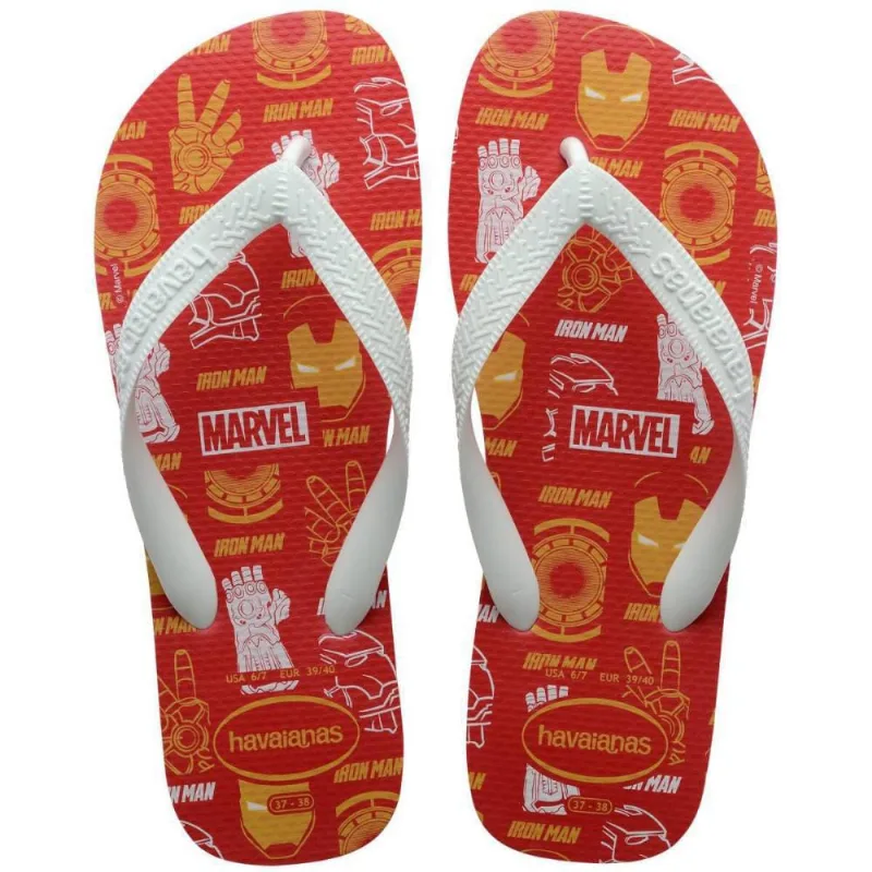 Chinelo Havaianas Licenciado Marvel Logo Mania 33/4 Vermelho