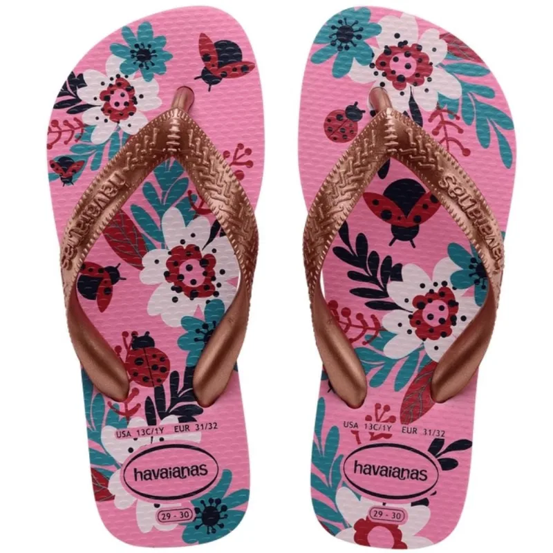 Sandália Havaianas Kids Flores Pink Lemonade 23/24