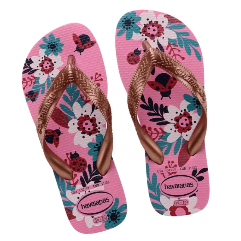 Sandália Havaianas Kids Flores Pink Lemonade 25/26 - Havaianas