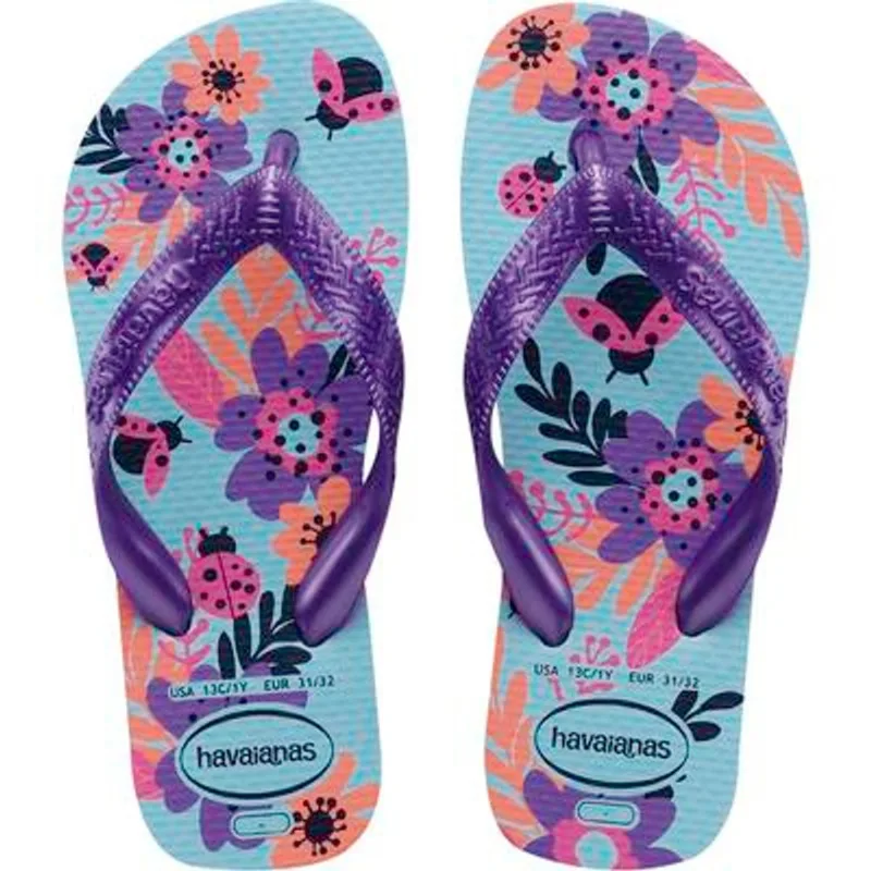 Sandália Havaianas Kids 29/30 Flor Azul Par - Havaianas