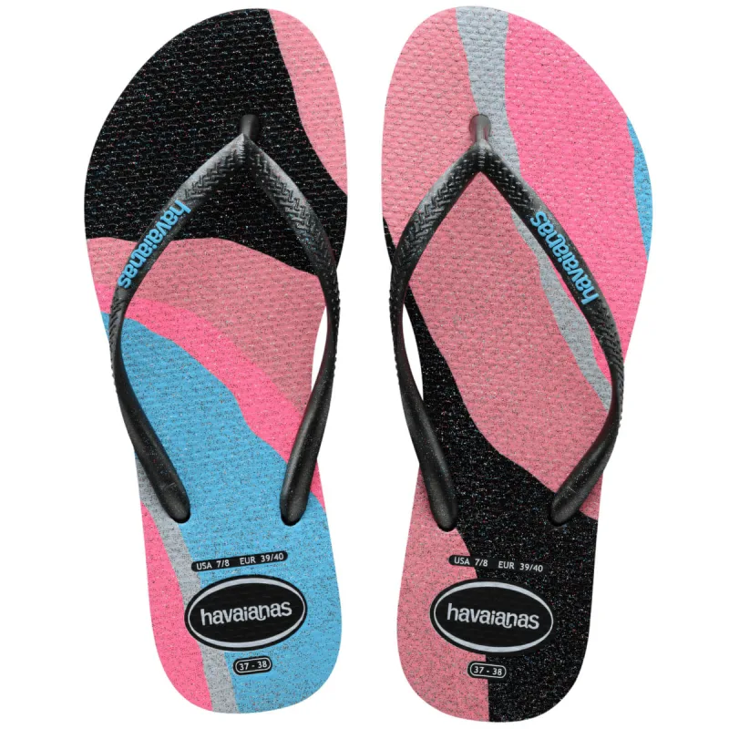 Sandália Havaianas Feminina Slim Palette Glow Preta 37/38 - Havaianas - Vestuário