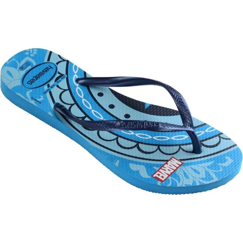 Chinelo havaianas licenciado slim marvel 37/8 turquesa - Havaianas