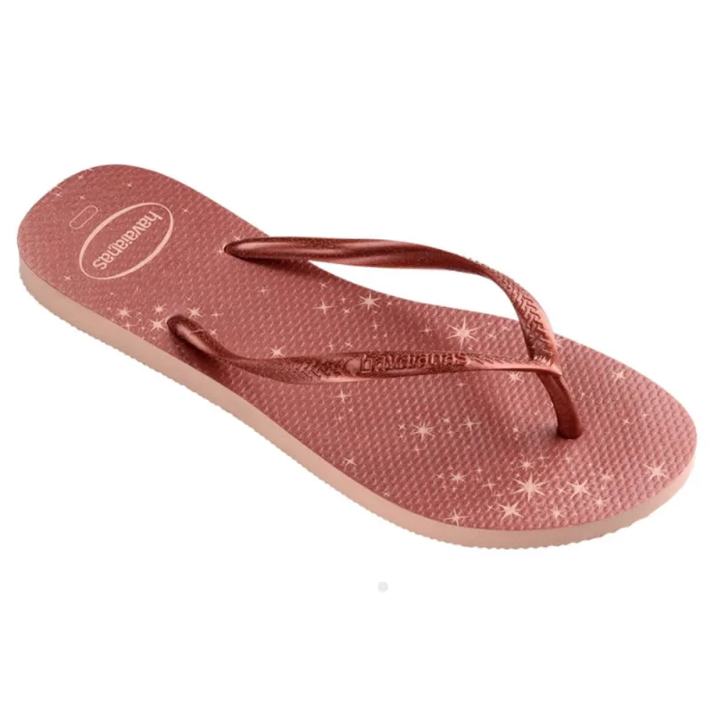 Sandália Havaianas Feminina Slim Gloss Rosa Ballet/Dourado Blush 37/38 - Havaianas