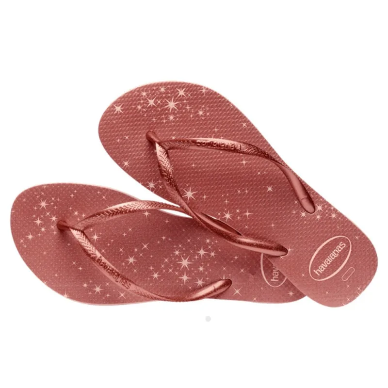 Sandália Havaianas Feminina Slim Gloss Rosa Ballet/Dourado Blush 39/40
