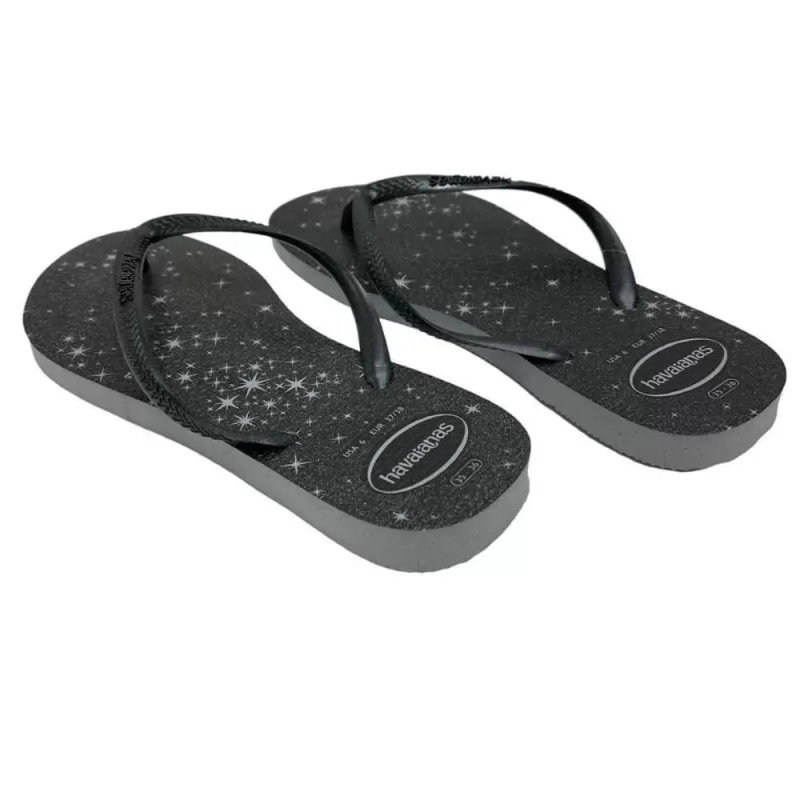 Sandália Havaianas Feminina Slim Gloss Cinza/Cinza 33/34
